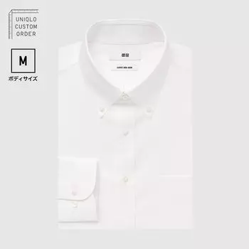 Рубашка UNIQLO Non-iron приталенного кроя с воротником на пуговицах M, белый