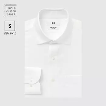 Рубашка UNIQLO Non-iron приталенного кроя с полушироким воротником S, белый