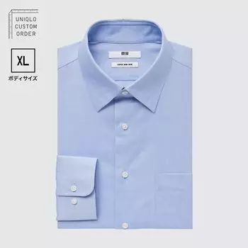 Рубашка UNIQLO Non-iron приталенного кроя с длинными рукавами XL, светло-синий