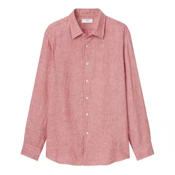 Рубашка Uniqlo Premium Linen Regular Fit, красный