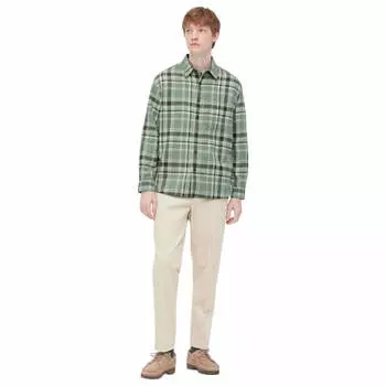 Рубашка Uniqlo Premium Linen Regular Fit, зеленый