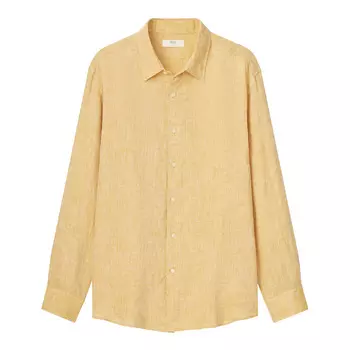 Рубашка Uniqlo Premium Linen Regular Fit, желтый