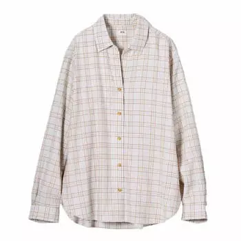 Рубашка Uniqlo Soft Brushed Checked Long Sleeved, серый