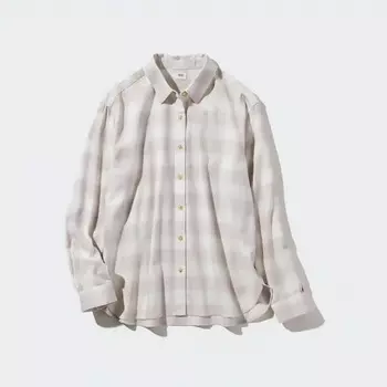 Рубашка Uniqlo Soft Brushed, светло-серый