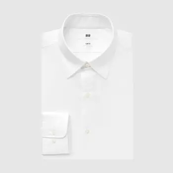 Рубашка UNIQLO Stretch с воротником, белый