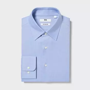 Рубашка UNIQLO Super Non-iron стандартного кроя, светло-синий