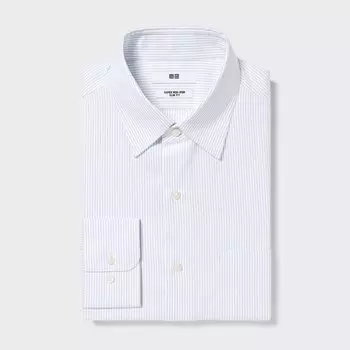 Рубашка UNIQLO Super Non-iron в полоску приталенного кроя, синий
