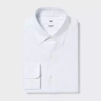 Рубашка UNIQLO Super Non-iron в полоску, синий