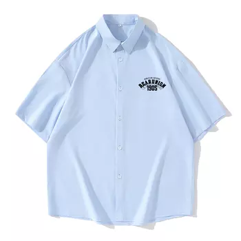 Рубашка унисекс BEAR UNION, светло-голубой