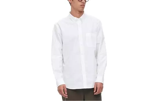 Рубашка унисекс белая Uniqlo, белый