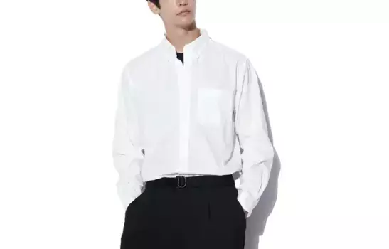 Рубашка унисекс белая Uniqlo, белый