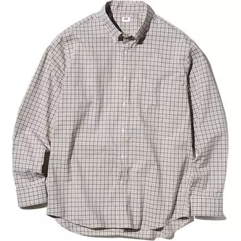 Рубашка унисекс бежевая Uniqlo, бежевый
