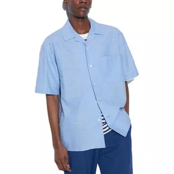 Рубашка унисекс бирюзовый Uniqlo, голубой