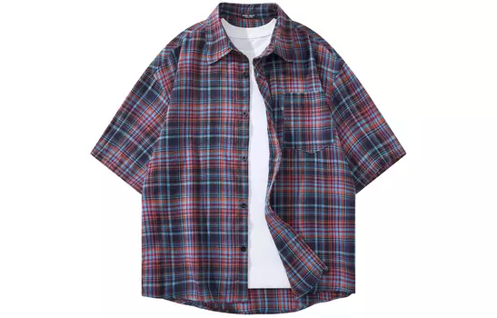 Рубашка унисекс BOBBY ABLEY, Зелено-оранжевая клетка(2176)