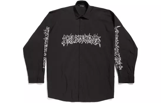 Рубашка унисекс черная Balenciaga, черный