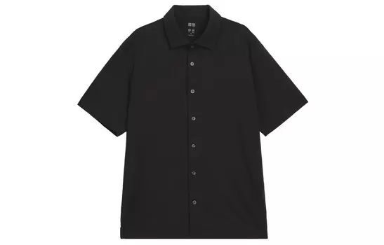 Рубашка унисекс черная Uniqlo, черный