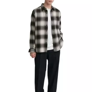 Рубашка унисекс черная Uniqlo, черный