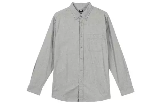 Рубашка унисекс дымчато-серая Uniqlo, серый