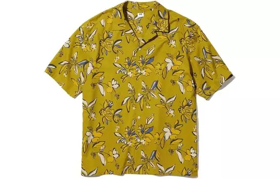 Рубашка унисекс хаки Uniqlo, желтый