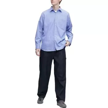 Рубашка унисекс королевского синего цвета Uniqlo, синий
