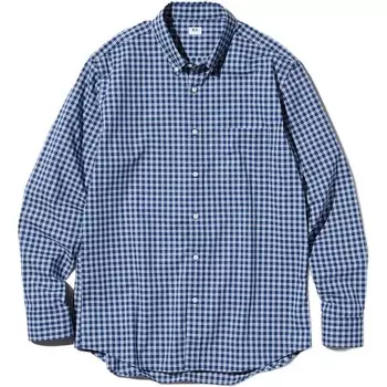 Рубашка унисекс королевского синего цвета Uniqlo, синий