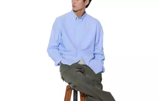 Рубашка унисекс Lake Blue Uniqlo, цвет Lake Blue