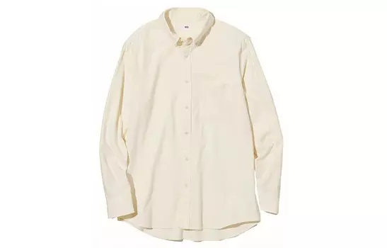 Рубашка унисекс молочно-белая Uniqlo, слоновая кость