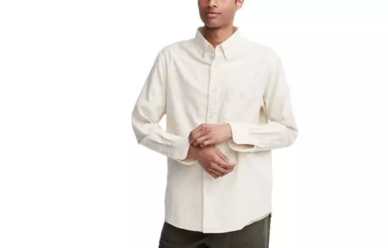 Рубашка унисекс молочно-белая Uniqlo, слоновая кость
