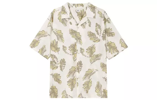 Рубашка унисекс молочно-белая Uniqlo, слоновая кость