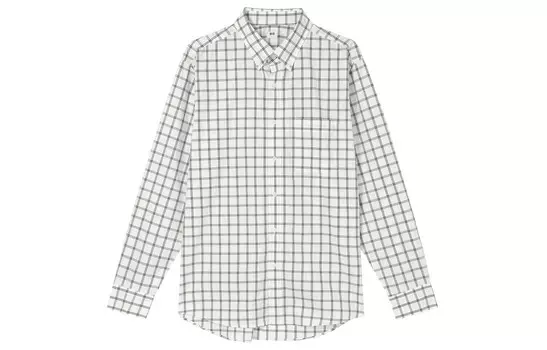 Рубашка унисекс молочно-белая Uniqlo, слоновая кость