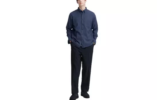 Рубашка унисекс Морской синий Uniqlo, цвет Sea Blue