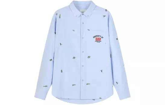 Рубашка унисекс небесно-голубая Gap, голубой