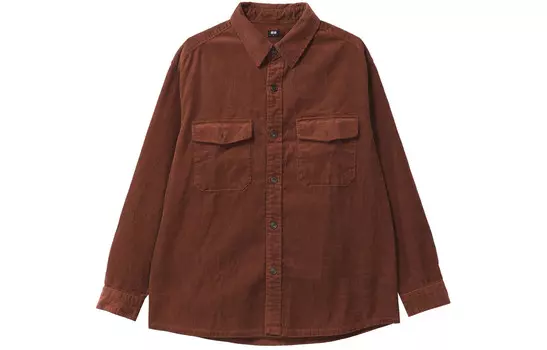 Рубашка унисекс оранжево-красная -26 Uniqlo, красный
