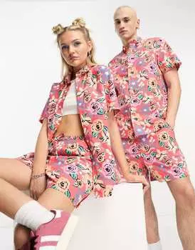 Рубашка унисекс с короткими рукавами и розовым принтом ASOS MADE IN KENYA