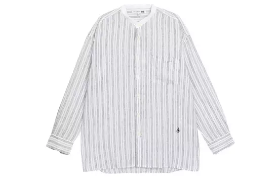 Рубашка унисекс серая/белая Uniqlo, серый