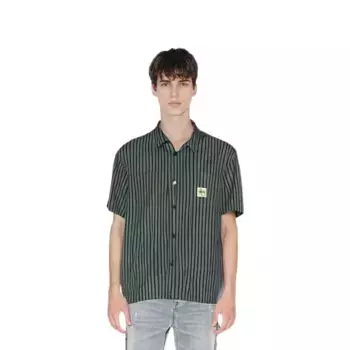 Рубашка унисекс, синяя, с эффектом потертости Stussy, синий