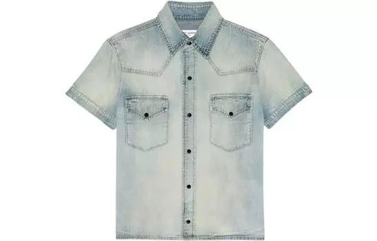 Рубашка унисекс синяя Saint Laurent, синий