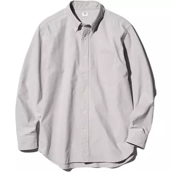 Рубашка унисекс свинцово-серая Uniqlo, серый