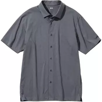 Рубашка унисекс свинцово-серая Uniqlo, серый