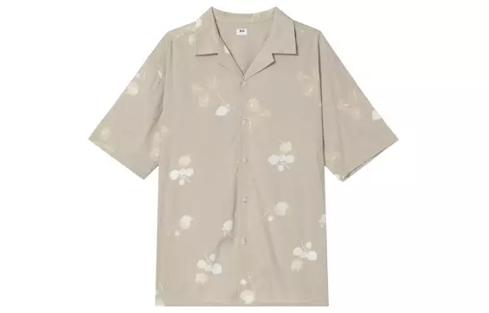 Рубашка унисекс темно-бежевая Uniqlo, темно-бежевый