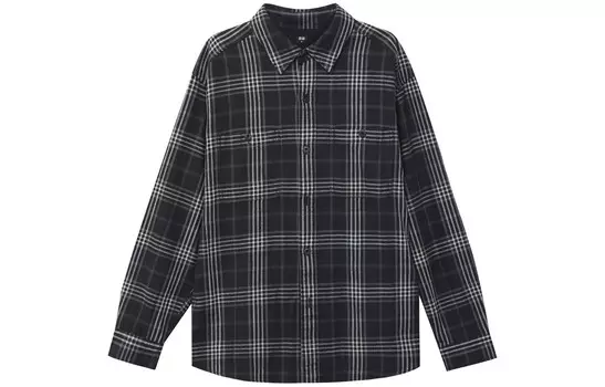 Рубашка унисекс темно-серая Uniqlo, темно-серый