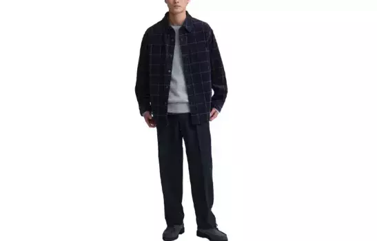 Рубашка унисекс темно-синяя Uniqlo, темно-синий