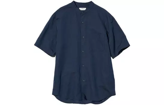 Рубашка унисекс темно-синяя Uniqlo, темно-синий