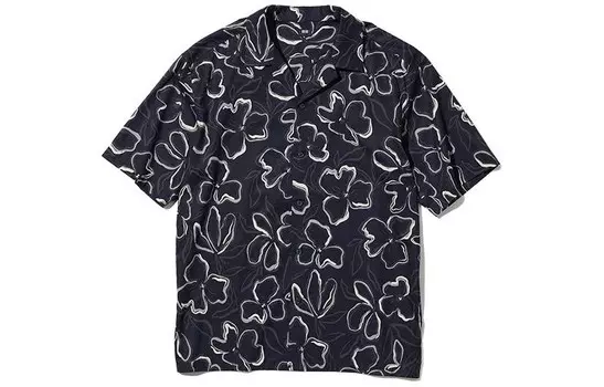 Рубашка унисекс темно-синяя Uniqlo, темно-синий
