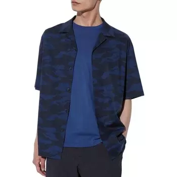 Рубашка унисекс темно-синяя Uniqlo, темно-синий