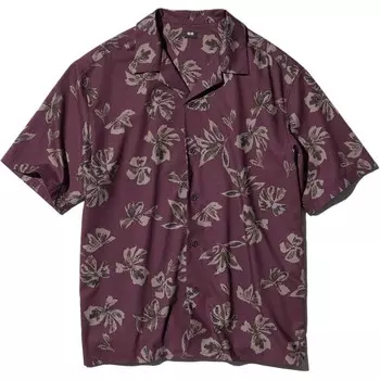Рубашка унисекс Uniqlo, бордовый
