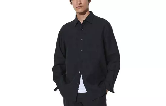 Рубашка унисекс Uniqlo, оливковый