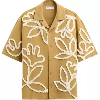 Рубашка унисекс желтого цвета Zara, желтый