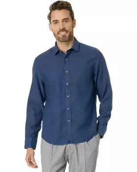 Рубашка UNTUCKit Wrinkle-Resistant Linen Vin Santo, темно-синий