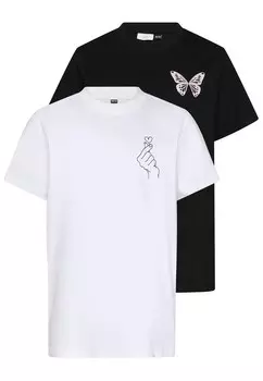 Рубашка Urban Classics, черный/белый